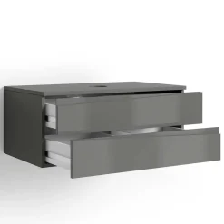 Hänge-Waschtisch in Anthrazit mit Hochglanz Front - Hatai^Wohnen Discount