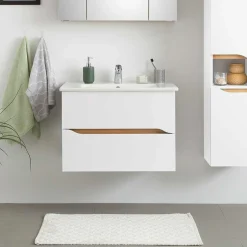 Wohnen Hänge-Waschtisch mit zwei Schubladen - Zenata