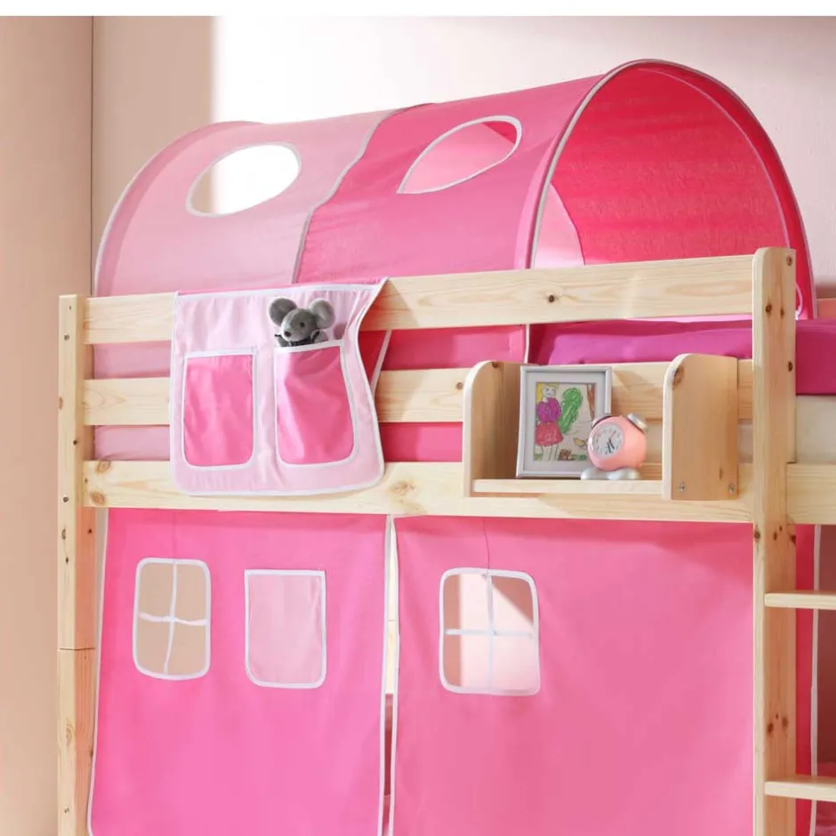 Kinder Wohnen Hochbett Amy in Kiefer Massivholz