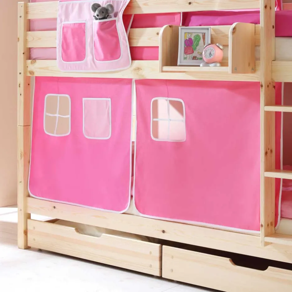 Kinder Wohnen Hochbett Amy in Kiefer Massivholz