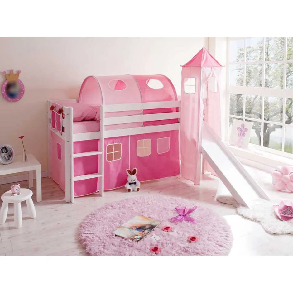 Kinder Wohnen Hochbett Laura in Weiß