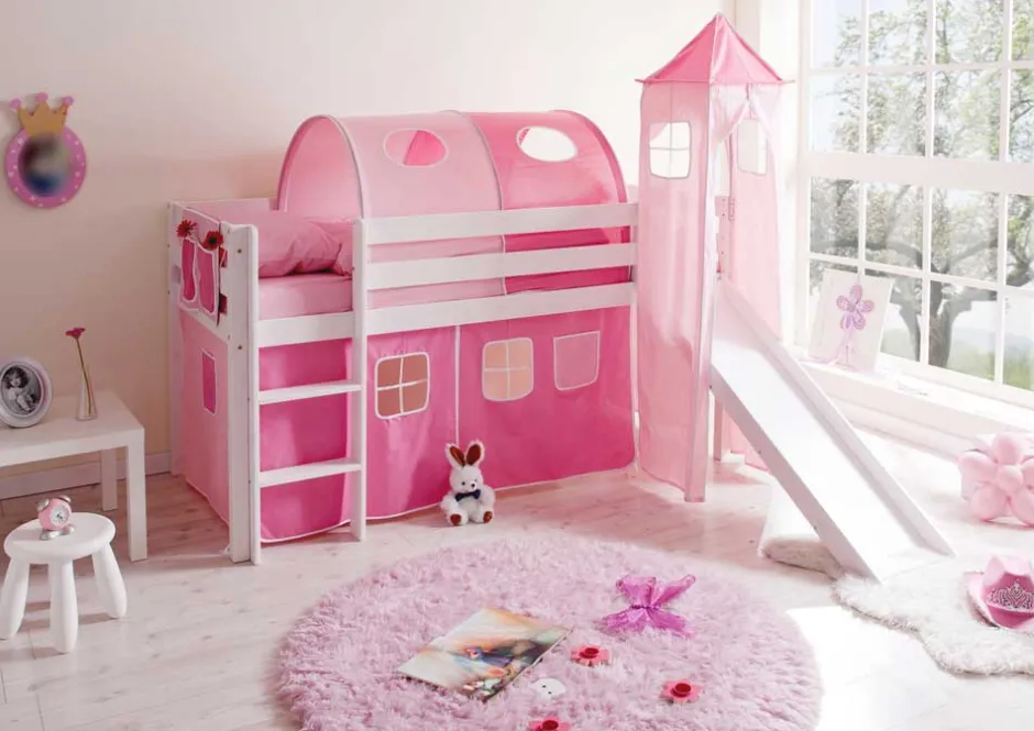 Kinder Wohnen Hochbett Laura in Weiß