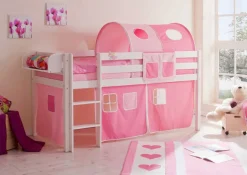 Kinder Wohnen Hochbett Melia aus Kiefer Massivholz