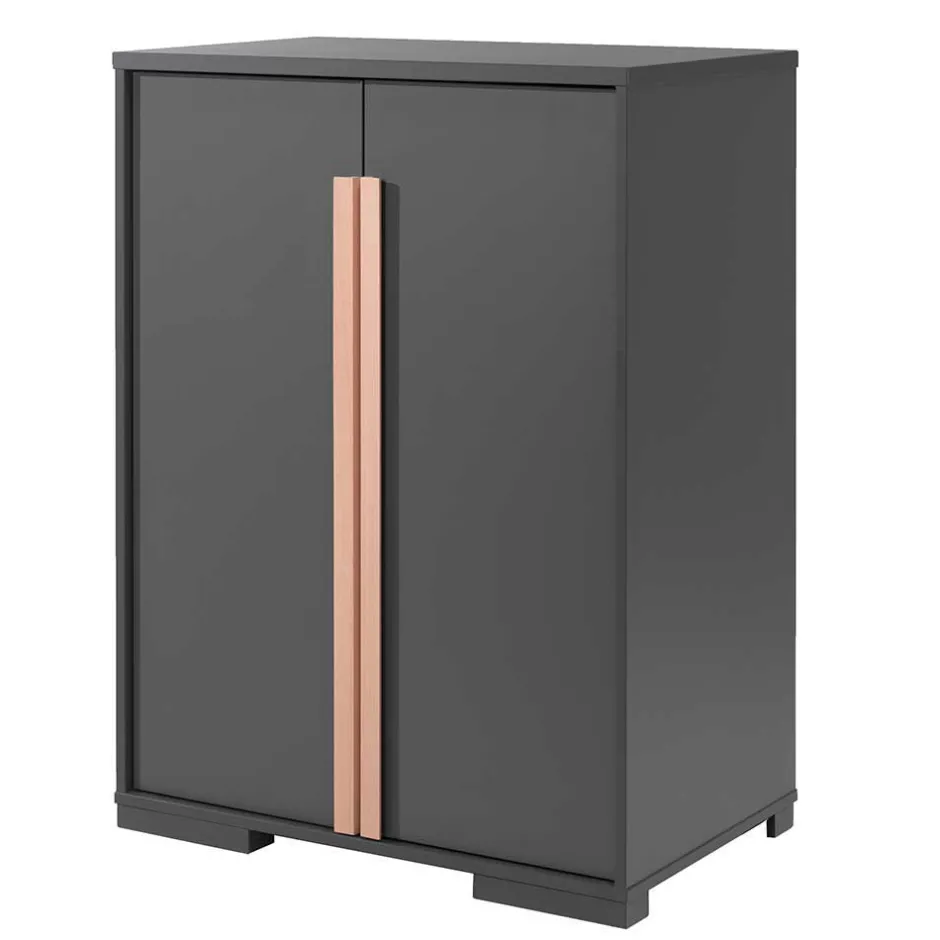 Hochbett mit Schrank in Anthrazit - Waltma (zweiteilig)^Wohnen Outlet