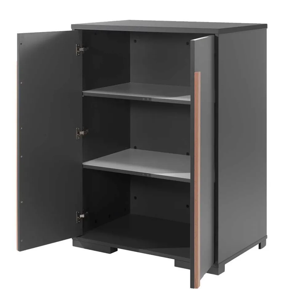 Hochbett mit Schrank in Anthrazit - Waltma (zweiteilig)^Wohnen Outlet