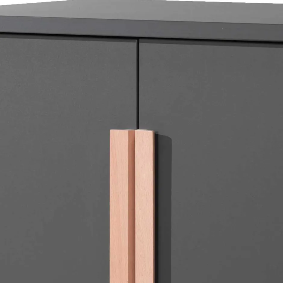 Hochbett mit Schrank in Anthrazit - Waltma (zweiteilig)^Wohnen Outlet