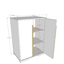 Kinder Wohnen Hochbett mit Schrank und Schreibtisch - Cracks (vierteilig)
