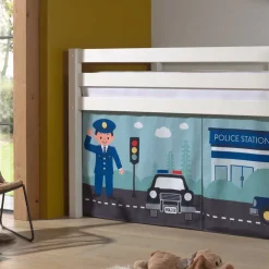 Kinder Wohnen Hochbett Polizeibett in Weiß - Trian
