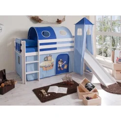 Kinder Wohnen Hochbett Scarlett in Kiefer Massivholz