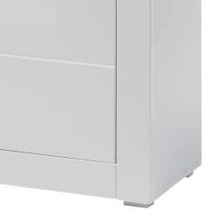 Wohnen Hochglanz Highboard in Weiß Mextra mit Absetzung in Beton Optik