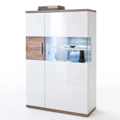 Wohnen Hochglanz Highbord in Weiß - Icadro