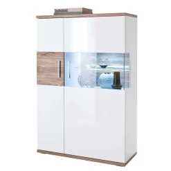 Wohnen Hochglanz Highbord in Weiß - Icadro