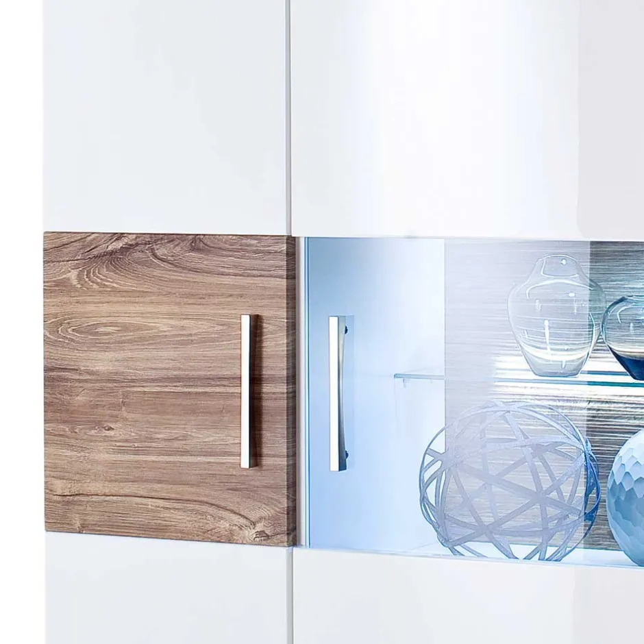 Wohnen Hochglanz Highbord in Weiß - Icadro