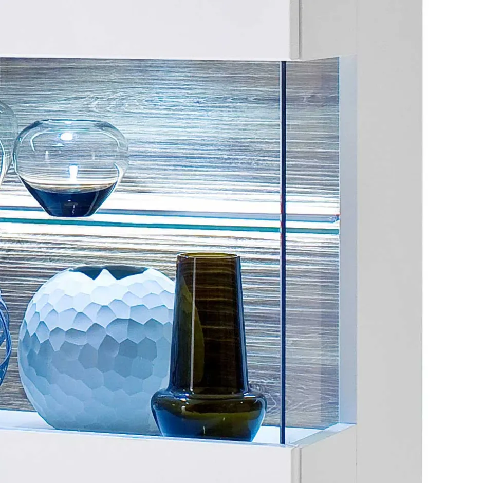 Wohnen Hochglanz Highbord in Weiß - Icadro