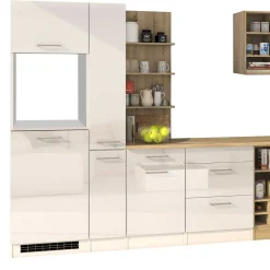 Hochglanz Küchenmöbel in Weiß - Cuneo (zehnteilig)^Wohnen