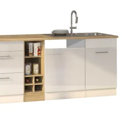 Hochglanz Küchenmöbel in Weiß - Cuneo (zehnteilig)^Wohnen