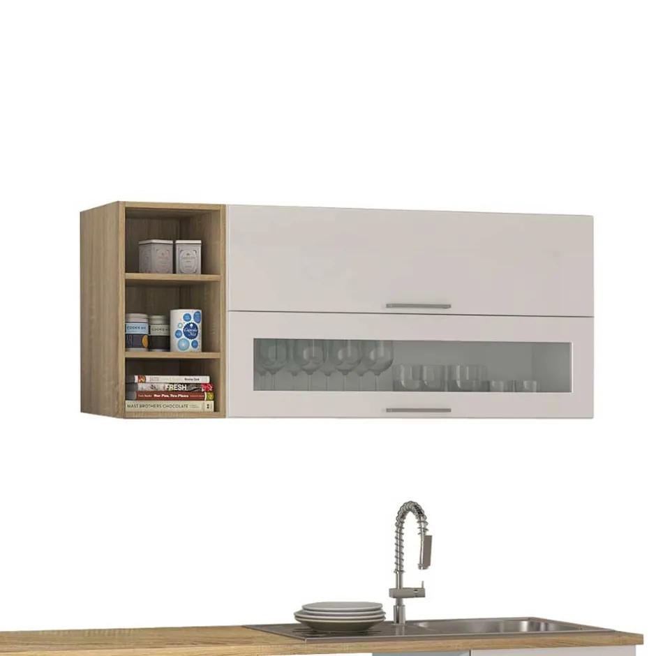 Hochglanz Küchenmöbel in Weiß - Cuneo (zehnteilig)^Wohnen