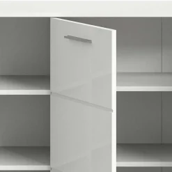 Wohnen Hochglanz Kommode in Weiß mit drei Türen - Rugova