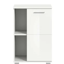 Wohnen Hochglanz Schuhkommode in Weiß - 2 Fächer & Tür - Rugova