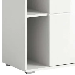 Wohnen Hochglanz Schuhkommode in Weiß - 2 Fächer & Tür - Rugova