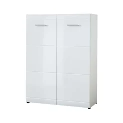 Wohnen Hochglanz Schuhschrank Tiondon in Weiß