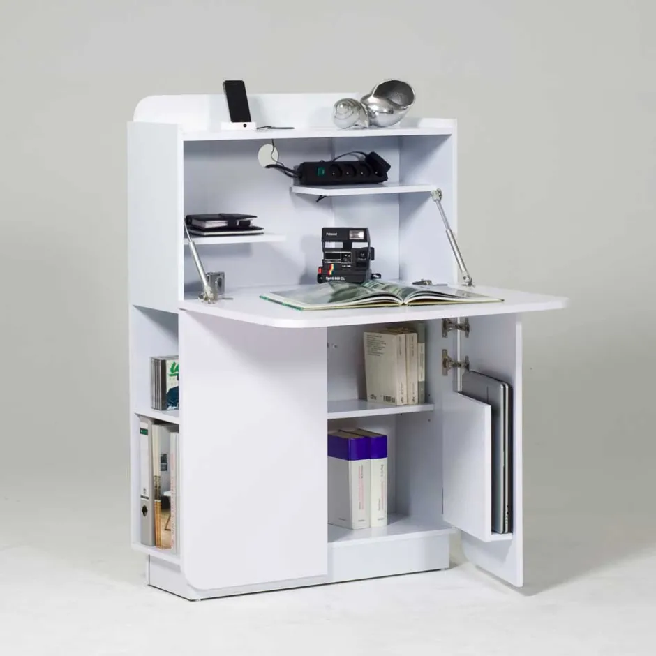 Hochglanz Sekretär Vignola in Weiß^Wohnen Clearance