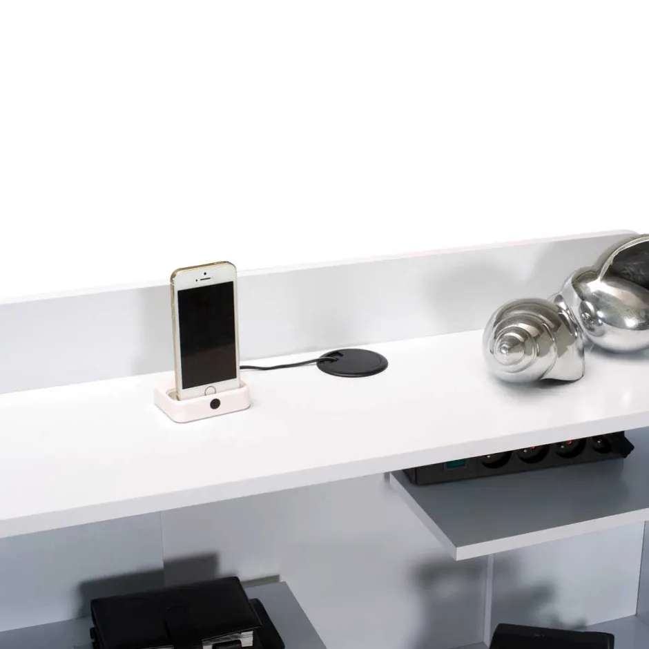 Hochglanz Sekretär Vignola in Weiß^Wohnen Clearance