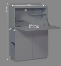 Hochglanz Sekretär Vignola in Weiß^Wohnen Clearance