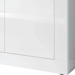 Wohnen Hochglanz Sideboard in Weiß 4-türig - Sogno