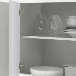 Wohnen Hochglanz Sideboard in Weiß 4-türig - Sogno