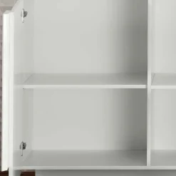 Wohnen Hochglanz Sideboard mit 4 Türen in Weiß - Kerym