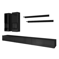 Hochglanz TV Wohnwand in Schwarz - Funtana (fünfteilig)^Wohnen Sale