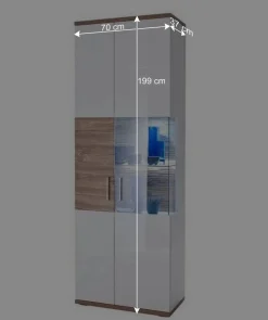 Wohnen Hochglanz Vitrine in Weiß - Icadro