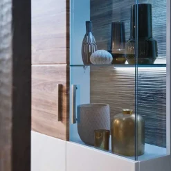 Wohnen Hochglanz Vitrine in Weiß - Icadro