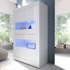 Hochglanz Vitrinenschrank in Weiß - Sogno^Wohnen Online