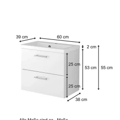 Hochglanz Wand Waschtisch mit Waschbecken - Vohdan^Wohnen Outlet