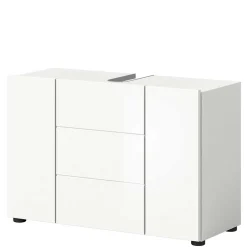 Wohnen Hochglanz Waschbeckenschrank in Weiß foliert - Vitablos