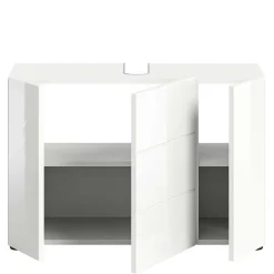 Wohnen Hochglanz Waschbeckenschrank in Weiß foliert - Vitablos