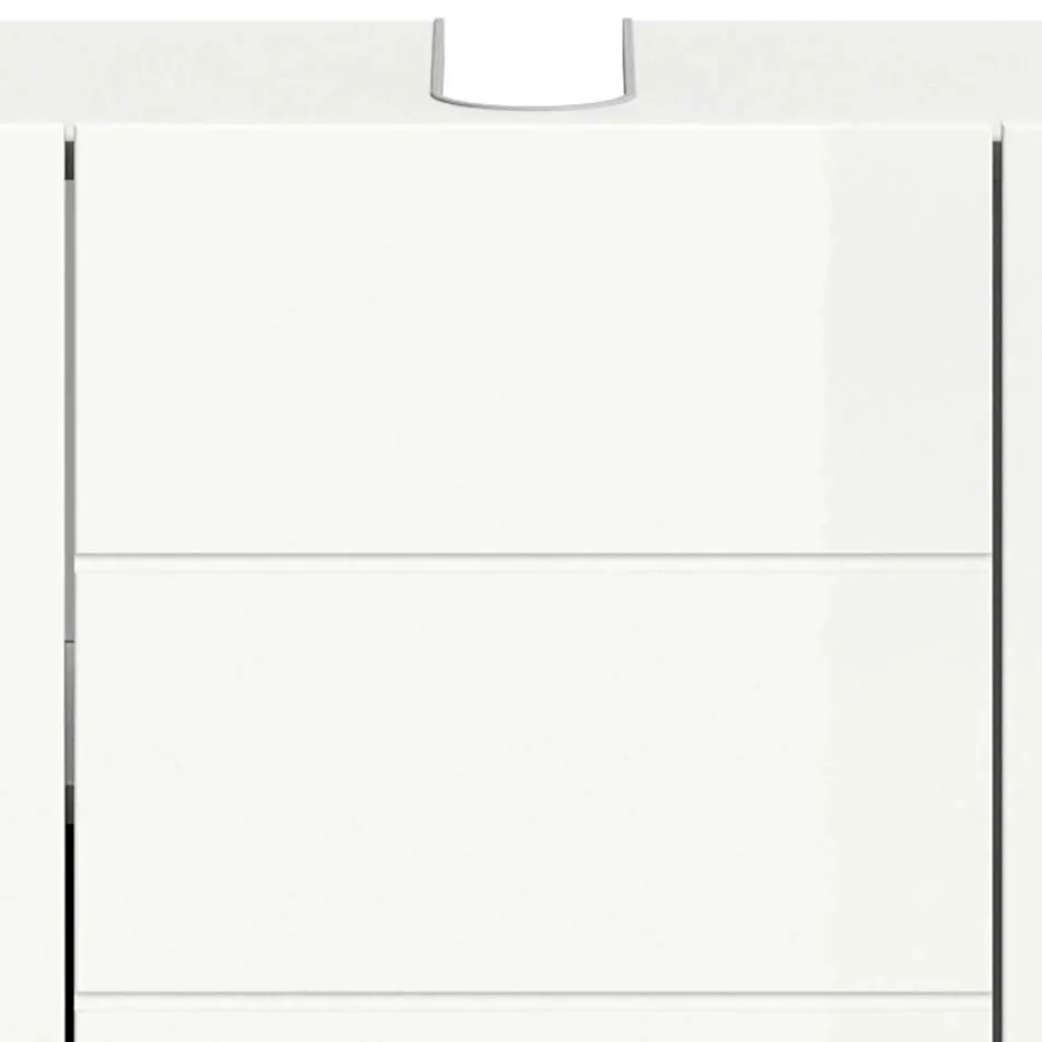 Wohnen Hochglanz Waschbeckenschrank in Weiß foliert - Vitablos