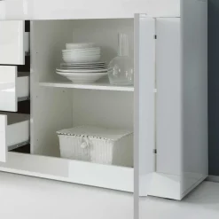 Wohnen Hochglanz Wohnzimmermöbel in Weiß - Sogno (zweiteilig)