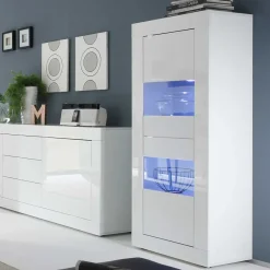 Wohnen Hochglanz Wohnzimmermöbel in Weiß - Sogno (zweiteilig)