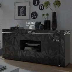 Hochglanz Wohnzimmermöbel in Grau - Kuriasna (dreiteilig)^Wohnen New