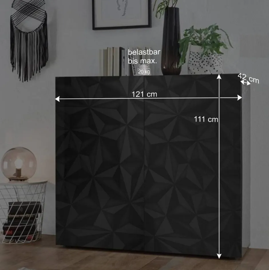 Hochglanz Wohnzimmermöbel in Grau - Kuriasna (dreiteilig)^Wohnen New