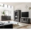 Wohnen Hochglanz Wohnzimmermöbel in Anthrazit - Ipatal (dreiteilig)