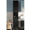 Hochglänzender Bad Hochschrank in Schwarz - Culina^Wohnen New