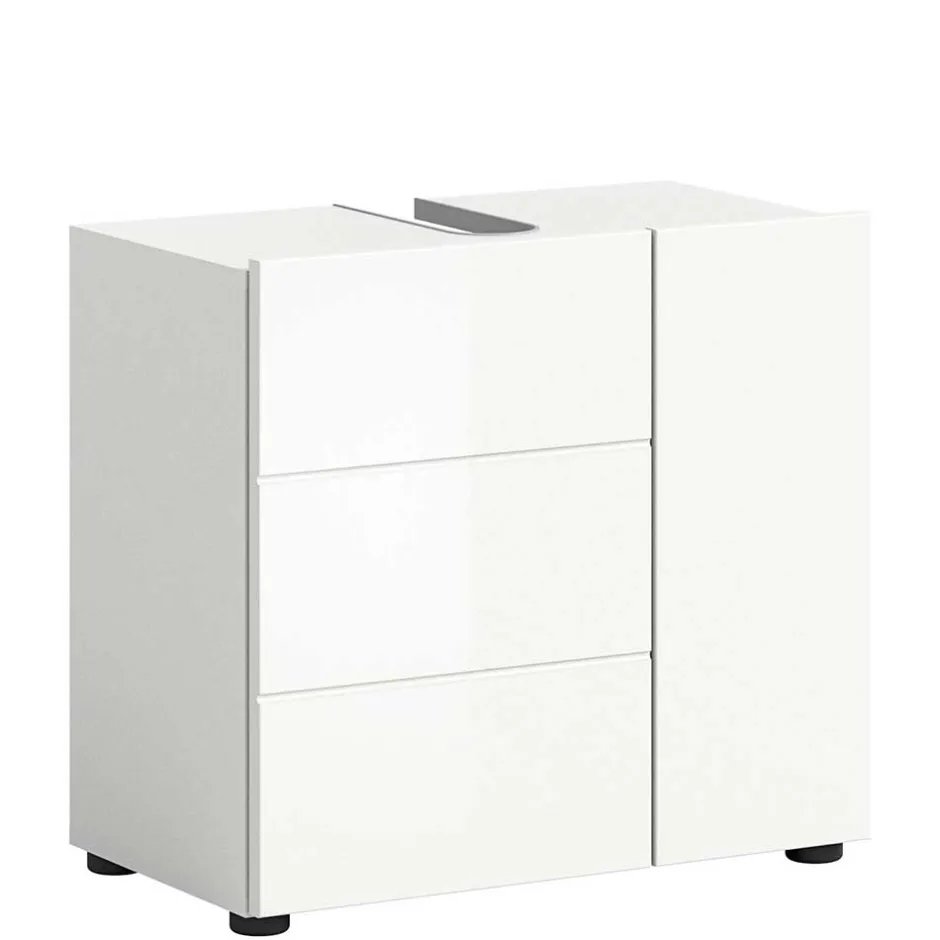 Wohnen Hochglänzender Waschbeckenunterschrank in Weiß - Vitablos