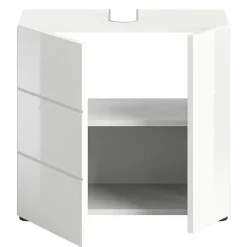 Wohnen Hochglänzender Waschbeckenunterschrank in Weiß - Vitablos