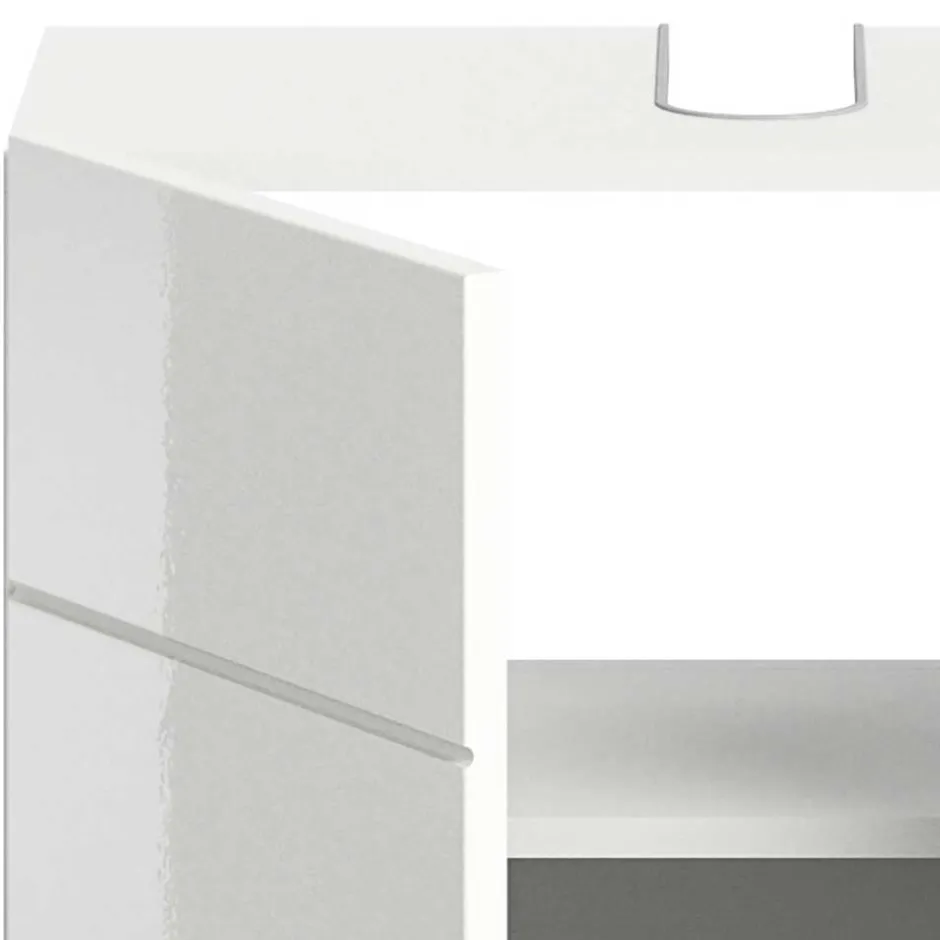 Wohnen Hochglänzender Waschbeckenunterschrank in Weiß - Vitablos