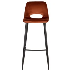 Wohnen Hochhocker in Rostfarben Braun Samt - Zykla (2er Set)