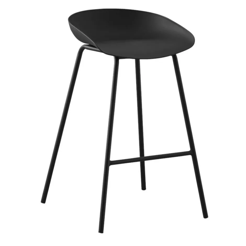 Wohnen Hochhocker in Schwarz Kunststoff PP - Terryola (4er Set)